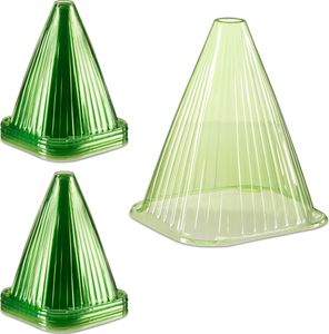 48 x Pflanzenhut im Set, Pflanzhilfe, Pflanzenschutz vor Frost, Schnecken & Vögeln, PVC, H: 22 cm, Pflanzglocke, grün