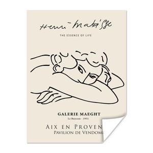 MuchoWow® Poster Matisse - Frau - Porträt - Strichzeichnung 90x120 cm - Wohnzimmer