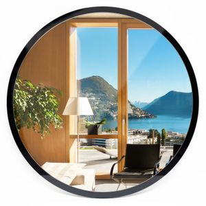 Runder Hängespiegel - Wandspiegel Spiegel zum Wohnzimmer Schlafzimmer Badezimmer - Moderne Dekoration - Ø80cm