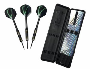 L.A. Sports Deluxe Dart-Set 3 x Steel-Darts 18g Dart-Pfeile mit Metallspitze Kunststoff Box