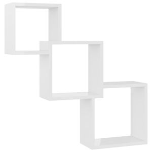 vidaXL Cube Wandregale Hochglanz-Weiß 84,5x15x27 cm Holzwerkstoff