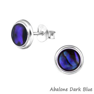 Abalone Paua Muschel Ohrstecker: 925er Silber Ohrringe Perlmutt