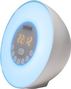 Radiobudík Denver CRLB-400. Funkce Bluetooth. Okolní světlo. Vstup MicroSD pro přehrávání MP3. Duální budík. Připojení USB.