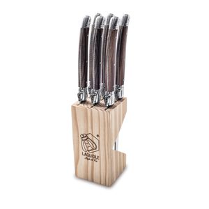 Laguiole Style de Vie Steakmesser Set Premium Line Dark Wood 6 Stück