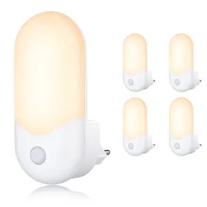 ZMH 4 Stück LED Nachtlicht Steckdose mit Dämmerungssensor Kinder Nachtlampe WarmWeiß Orientierungslicht für Baby Flur Treppenhaus Schlafzimmer Küche
