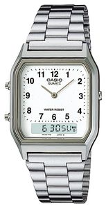 Casio Casio Collection Pánské analogové digitální hodinky - bílé | AQ-230A-7BMQYES
