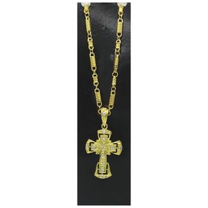 Goldene Kreuz Halskette mit "Edelsteinen"