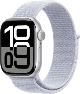 Apple Watch Series 10 (GPS) 42mm Aluminium silber mit Sport Loop Blaue Wolke