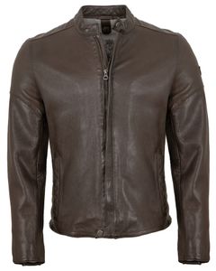 Gipsy - Herren Echtleder Lederjacke Lammnappa dunkelbraun