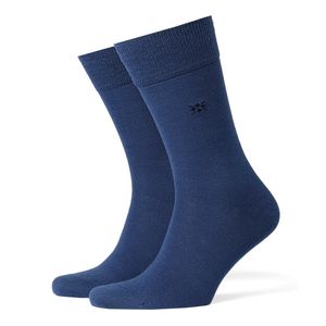 Burlington Herren Socken LEEDS - Schurwolle, Logo, Uni, One Size, 40-46 royalblau