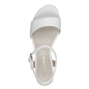 Tamaris Damen Sandalette Leder Sandale Klettverschluss 1-28250-42, Größe:40 EU, Farbe:Weiß