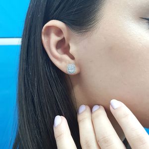 Diamanten Baguette-Schliff Ohrstecker Weißgold