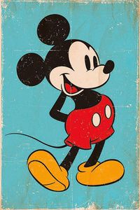 Mickey Mouse Poster Retro Blue