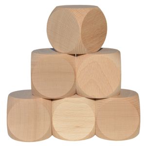 Blanko Holzwürfel 60mm 6 Stück - Gebetswürfel Blanko-Würfel Holz unbedruckt