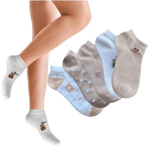 Dámske krátke ponožky 5-pack tenisky štvrť ponožky bavlnené vzorované ponožky set Neti C019, 39-42