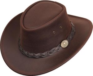 SCIPPIS Bushman Lederhut Westernhut Cowboyhut  Hut Freizeithut Reithut brown L