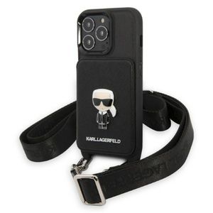 Karl Lagerfeld KLHCP13LSAIPCK iPhone 13 Pro / 13 6.1" Hardcase schwarz/schwarz Saffiano Metal Ikonik