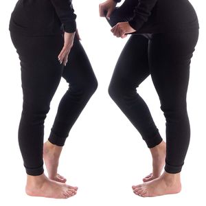 Damen Thermo Unterhosen Set | 2 lange Unterhosen | Funktionsunterhosen | Thermounterhosen 2er Pack - Schwarz - M