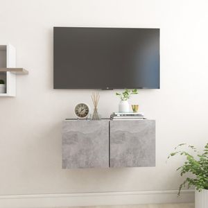 (Grau)TV-Hängeschrank Betongrau 60x30x30 cm
