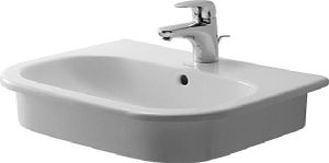 Duravit Einbauwaschtisch D-CODE mit Überlauf, Hahnlochbank, 545 x 435 mm, 1 Hahnloch weiß Duravit Einbauwaschtisch D-CODE mit Überlauf, Hahnlochbank, 545 x 435 mm, 1 Hahnloch weiß