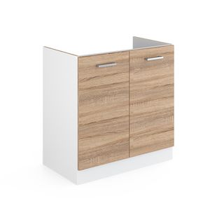 Vicco Spülenunterschrank R-Line, 80 cm ohne Arbeitsplatte, Sonoma/Weiß