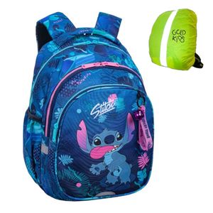 Rucksack Schulrucksack Teenager Kinderrucksack für Jungen und Mädchen mit Stitch Motiv - Regenschutz