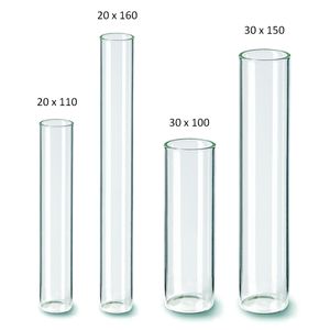 Reagenzgläser mit Flachboden, verschiedene Größen, aus Glas, 5er Set, Größe:20mm x 160mm