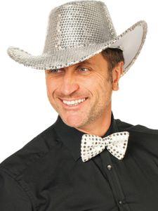 Silberner Pailletten Cowboy Hut