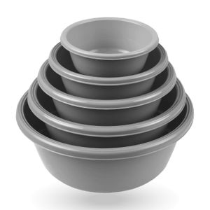 Rührschüssel im ( 5er ) Set, Teigschüsseln, 5er-pack Kunststoff Mixing Bowl Set ( 0,7L - 6L ), Stapelbare Salatschüssel Servierschalen für Küche