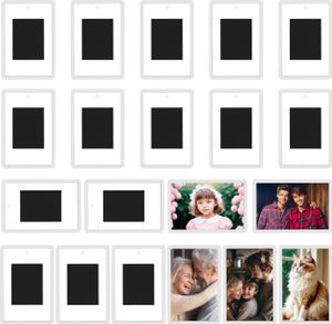 Kurtzy Mini Bilderrahmen magnetisch (100er Pack) - Foto Magnete für 7 x 4,5cm, Fotos - Magnet Bilderrahmen - Fotomagnete - Magnetische Bilderrahmen -