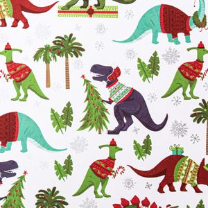 Geschenkpapier Weihnachts Dinosaurier 70cm x 2m, Rolle