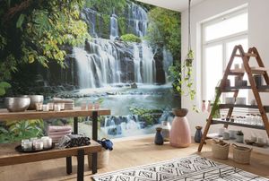 Komar Fototapete - Pura Kaunui Falls - Größe: 368 x 254 cm (Breite x Höhe), Schlafzimmer, Wohnzimmer, Tapete