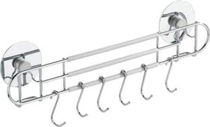 WENKO TurboFIX Küchen-Reling mit 6 Haken, Befestigen ohne bohren