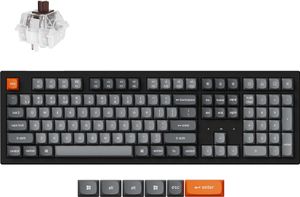 Keychron K10 Max QMK Kabelloss Mechanische Tastatur, QWERTY US Layout, Weiß LED, Keychron Super Brown K10M-A3
