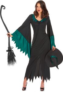 Damski kostium czarownicy na Halloween niebiesko-czarny Jeden rozmiar (40)