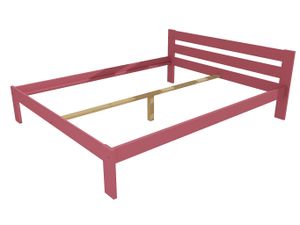 Manželská postel VMK005A masiv borovice (Rozměr: 200 x 200 cm, Barva dřeva: barva růžová)