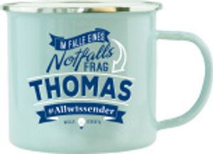 Echter Kerl Emaille Kaffeetasse Kaffeebecher  Thomas