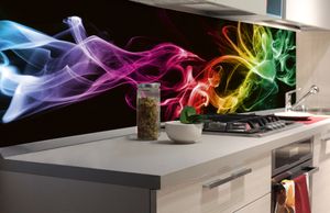 Küchenrückwand Folie selbstklebend SCHWARZER RAUCH 180 x 60 cm - Klebefolie - Dekofolie - Spritzschutz für Küche -