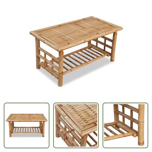 The Living Store Couchtisch Bambus 90x50x45 cm