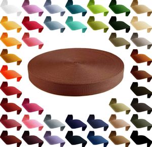 50m PP Gurtband 50mm extrem robust Polypropylen Tragband Farbwahl über 40 Farben, Gurtband:236 braun
