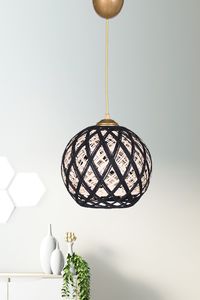 Opviq, HM025- HM025HMY, Gold,Schwarz, Kronleuchter, Metallkörper