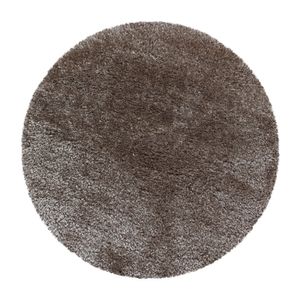 Brilliant Shaggy teppich hochflor rund Ø 200cm taupe