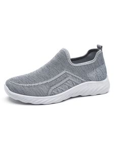 Herren Sneakers Mesh Slip On Schuhe Laufschuhe Nicht Rutsch Outdoor Atmungsaktiv Socken Turnschuhe Grau,Größe:EU 42