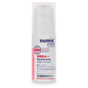 numis med Nachtcreme mit 5% Urea - Hautberuhigende Gesichtscreme für beanspruchte Gesichtshaut - Hautpflege 1x 50 ml