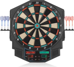 Outtec® Elektronische Dartscheibe, Dartautomat, Dartboard mit LED-Bildschirm - 27 Spiele 500 Variationen für 1-8 Spieler, inkl. 6 Darts und 50 Spitzen