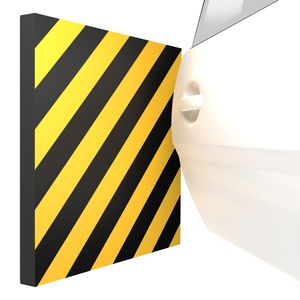 ATHLON TOOLS 2x XXL Garagen-Wandschutz mit Reflektor, je 50 x 50 cm, Selbstklebend, Rammschutz Prallschutz Garagenpolster Türkantenschutz (gelb/schwarz)