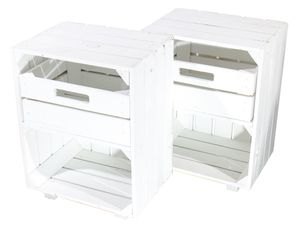 2x Kleine, weiße Regalkiste mit Schublade, toll als Schreibtisch Beistelltisch für Dokumente o. Drucker, Landhausstil, neu, 40x30,5x54cm
