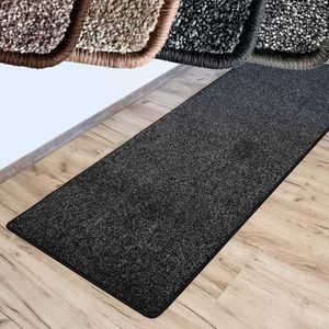 Teppich-Läufer auf Maß Lyon 78 Schwarz-Meliert 80x200 cm