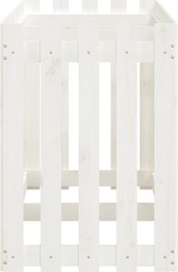 vidaXL Hochbeet Lattenzaun-Design Weiß 150x50x70 cm Massivholz Kiefer
