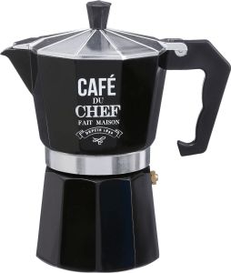 Secret de Gourmet Kaffeekocher Aluminium Kunststoff schwarz silber 18,5x16x10 cm Secret de Gourmet Kaffeekocher Aluminium Kunststoff schwarz silber 18,5x16x10 cm